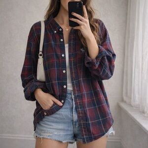 Abercrombie & Fitch Plaid Button Down Shirt Size S